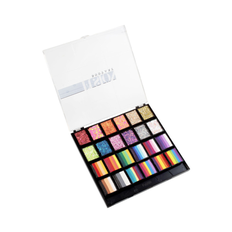 Fusion One Stroke & Glitter Cream Palette | Rainbow Party
