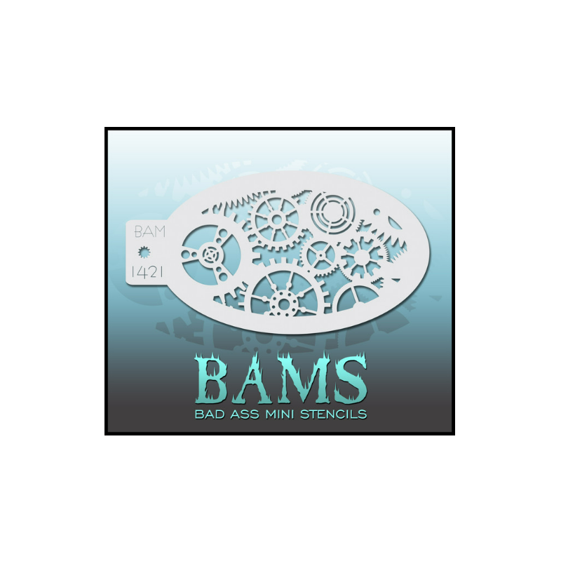 Schmink & Facepaint | Schmink sjabloon | BAM1421 | Steampunk Tandwielen