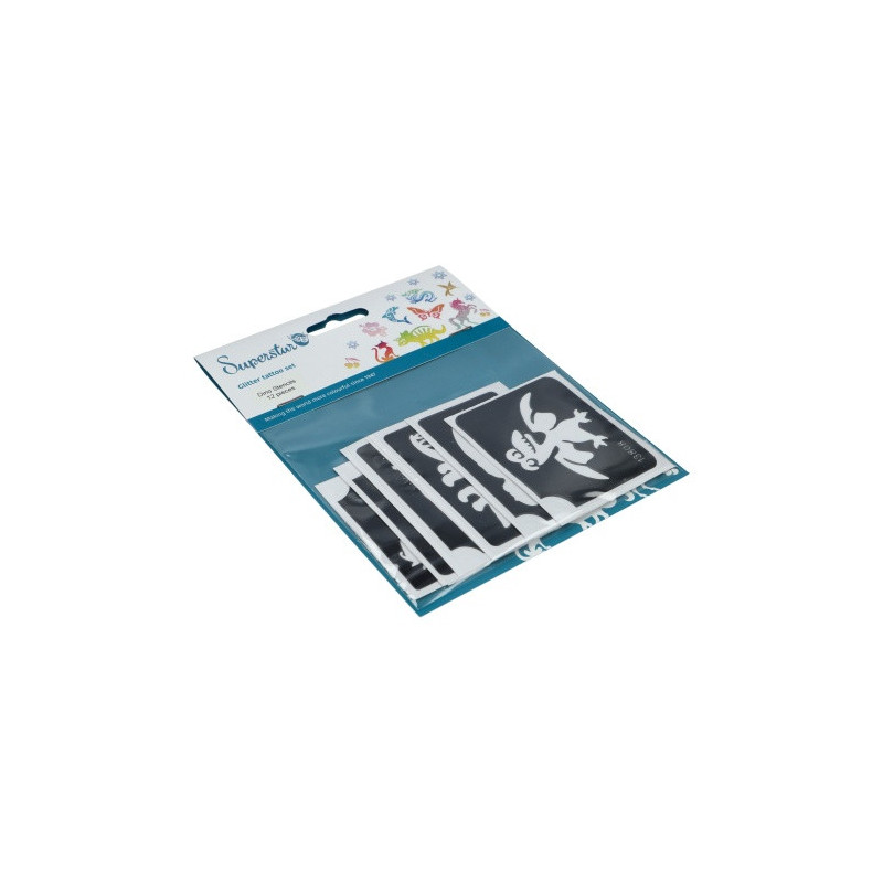 Superstar Glittertattoo Set DINO | 12 leuke sjablonen