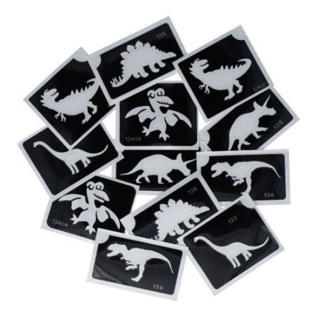 Superstar Glittertattoo Set DINO | 12 leuke sjablonen