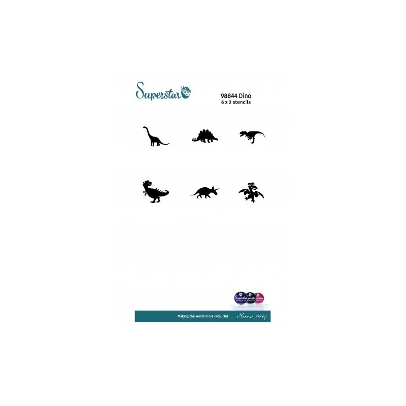 Superstar Glittertattoo Set DINO | 12 leuke sjablonen