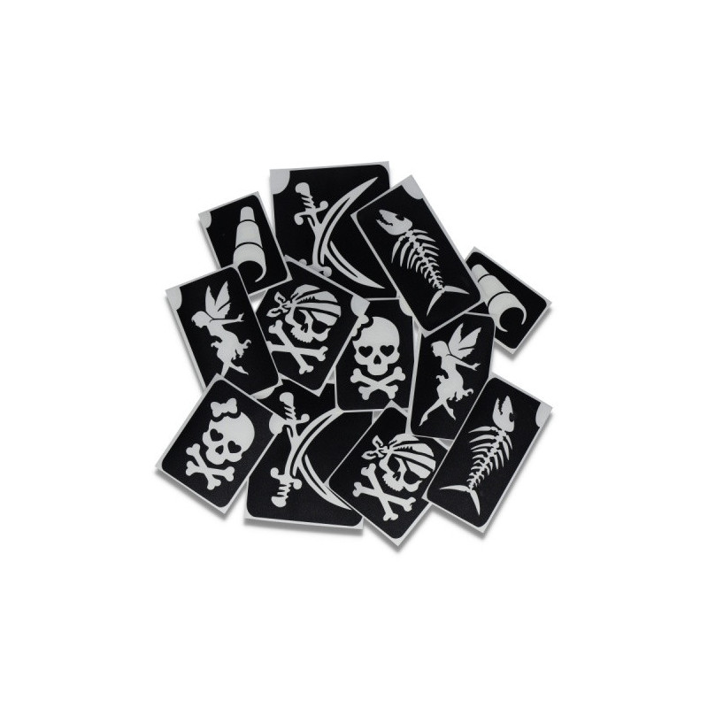 Superstar Glittertattoo Set Piraat | 12 stoere sjablonen