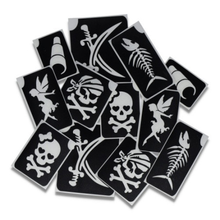 Superstar Glittertattoo Set Piraat | 12 stoere sjablonen