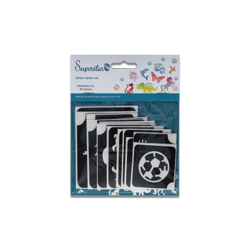 Superstar Glittertattoo Set ADVENTURE| 24 schattig sjablonen