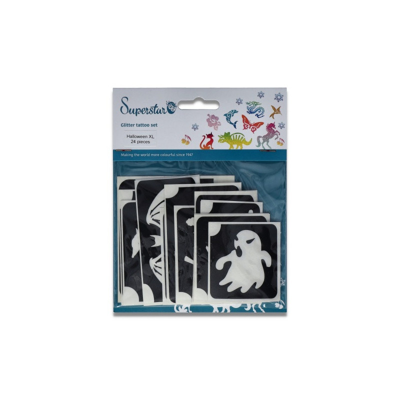 Superstar Glittertattoo Set HALLOWEEN| 24 schattig sjablonen