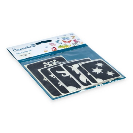 Superstar Glittertattoo Set WINTER | 12 ijsachtige sjablonen