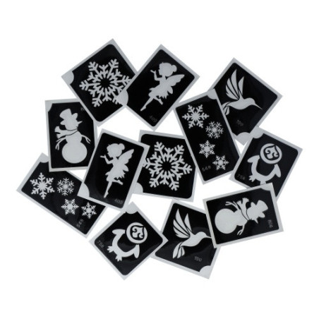 Superstar Glittertattoo Set WINTER | 12 ijsachtige sjablonen