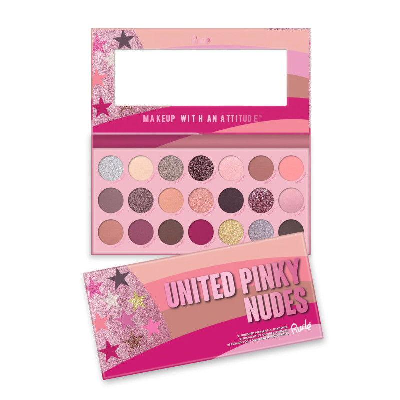 Rude United Pinky Nudes 21 Pressed Pigment & Shadows