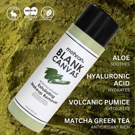 Een effectieve maar zachte make-upverwijderende scrub met een krachtige mix van vulkanisch puimsteen en groene theebladeren !