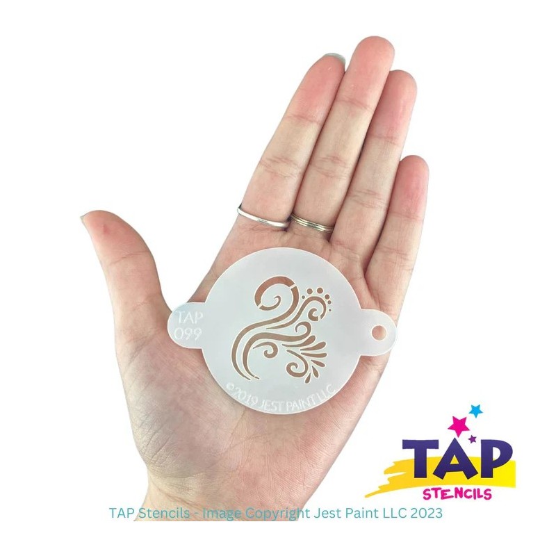 TAP Schmink Stencil | Face Painting & Airbrush Sjabloon | TAP Schminksjabloon |  - Swirl Detail 099
