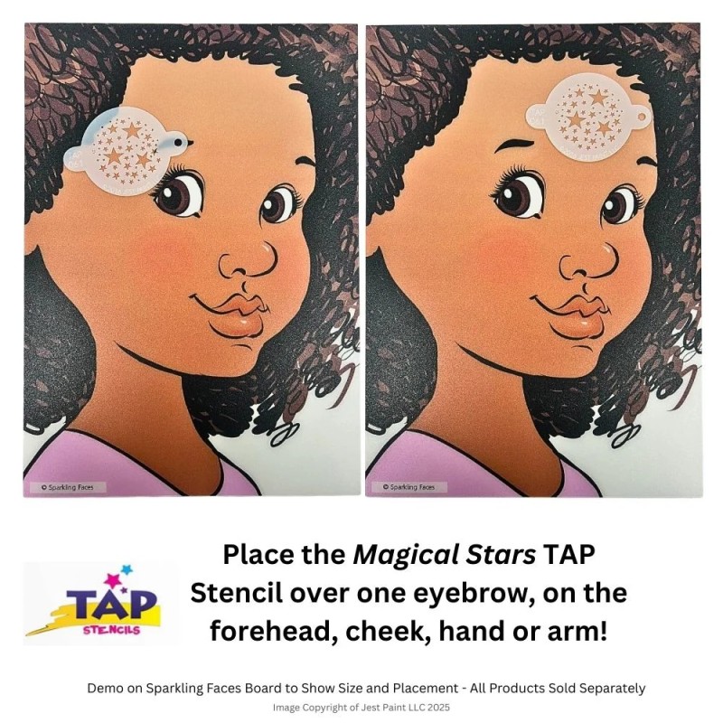 TAP Schmink Stencil | Face Painting & Airbrush Sjabloon | Magical Stars 061