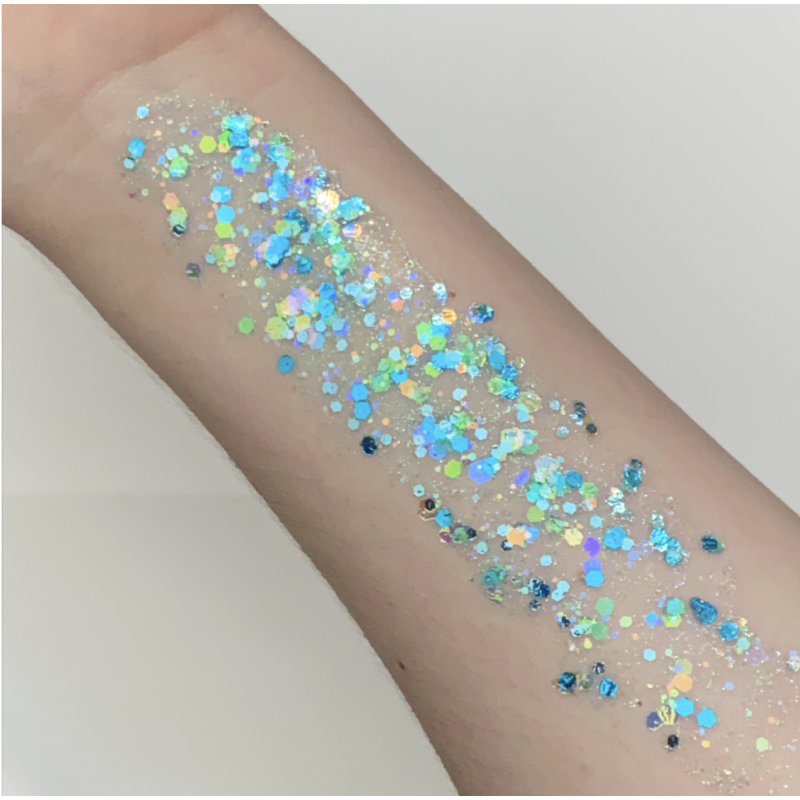 Pixie Paint Glittergel | Blue Monday 30gr. | Voor huid & haar | uit voorraad leverbaar