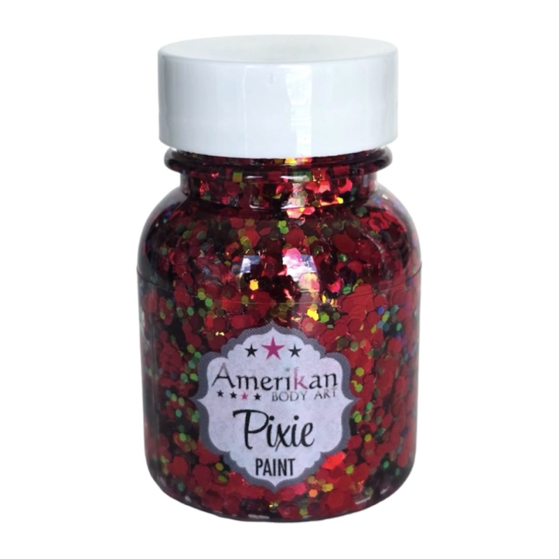 Pixie Paint Glittergel |  Drop Dead Red 30 gr | Voor huid & haar | uit voorraad leverbaar