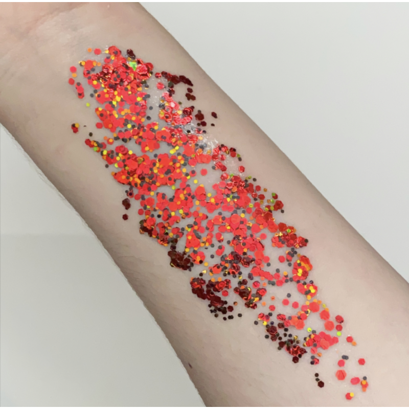 Pixie Paint Glittergel |  Drop Dead Red 30 gr | Voor huid & haar | uit voorraad leverbaar