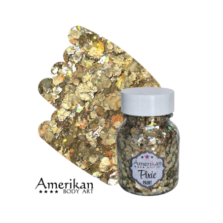 Pixie Paint Glittergel | Lucky Star Gold 30 gr | Voor huid & haar | uit voorraad leverbaar