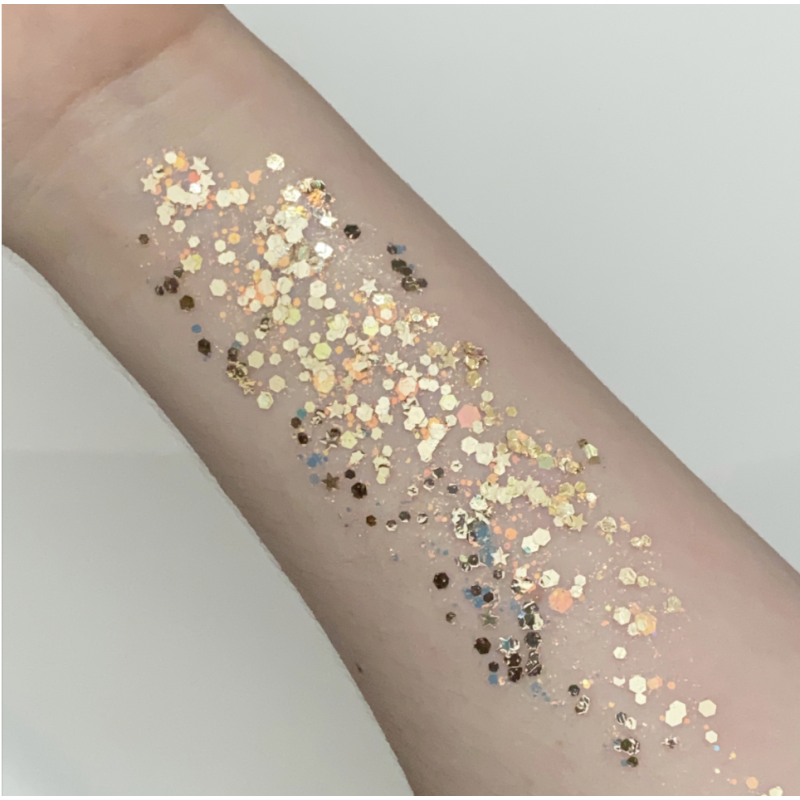 Pixie Paint Glittergel | Lucky Star Gold 30 gr | Voor huid & haar | uit voorraad leverbaar