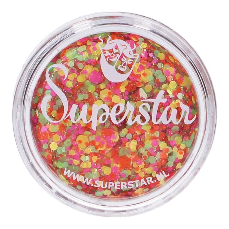 Superstar Cosmetische Glitter | Chunky Glitter Cream |  Fluor Fantasy 10ml