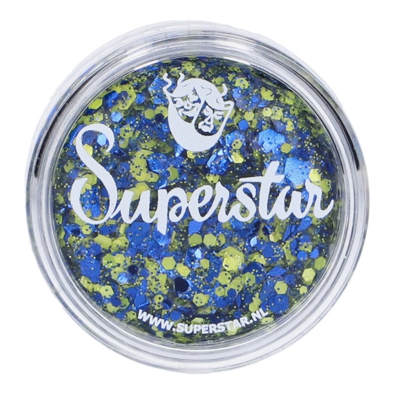 Superstar Cosmetische Glitter | Chunky Glitter Cream | Blue Yellow 10ml