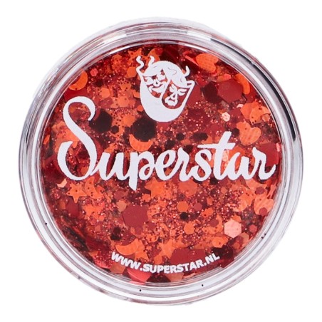 Superstar Cosmetische Glitter | Chunky Glitter Cream | Orange Red Kielegat 10ml