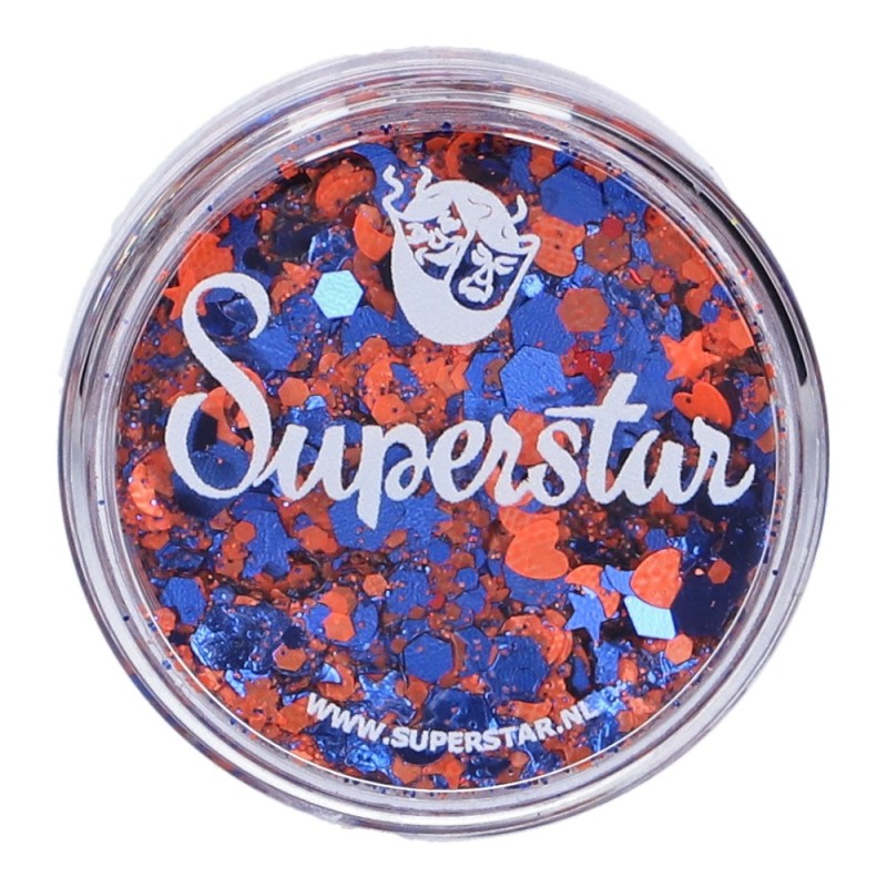 Superstar Cosmetische Glitter | Chunky Glitter Cream | Orange Blue Lampegat 10ml