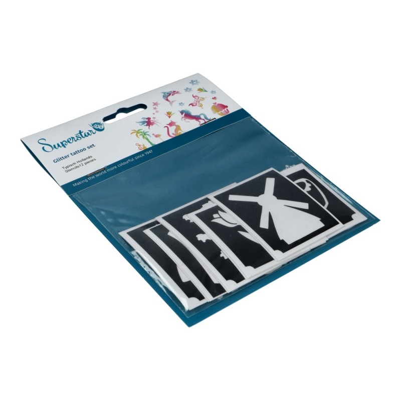 Superstar Glittertattoo Set DINO | 12 leuke sjablonen